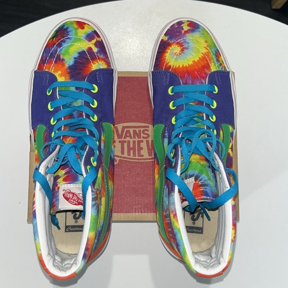 Vans Sk-8 High Customs “Tie Dye” Men’s Size 11.5 - Picture 6 of 8